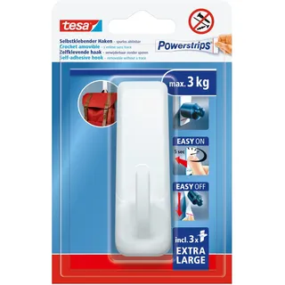 Tesa Garderobenhaken Rechteckig Weiß