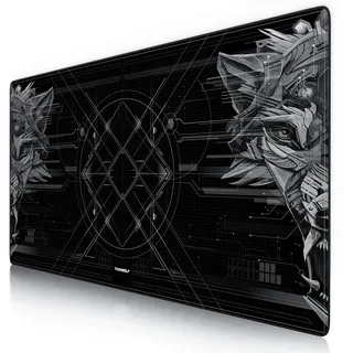 CSL - Übergröße Mauspad Gaming Titanwolf 1200x600mm - XXXL Mousepad groß mit Motiv - Tischunterlage Large Size - verbessert Präzision und Geschwindigkeit - XXL - für Logitech Maus und Tastatur