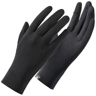 Antcher Damen UV Sonnenschutz Handschuhe, Eisseide, Sonnenschutz, Fingerlose Handschuhe, Vollfinger, Touchscreen, rutschfeste Handschuhe, Wandern, Radfahren, Handschuhe (Schwarz)