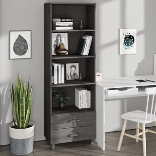 vidaXL Highboard HAMAR Hellgrau 60x35x180 cm Massivholz Kiefer - Grau
