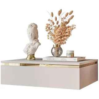 lookway Nachttisch Kaschmir Holzwerkstoff, Uni, 1 Schubladen, Rechteckig, 48x15x38 cm Schlafzimmer, Nachttische