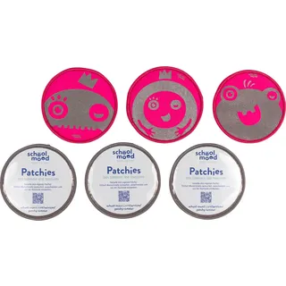 School-Mood Patchies Schulranzen-Zubehör 6er Patchy-Set Pink Monsters neonpink - Rosa, Hellrosa