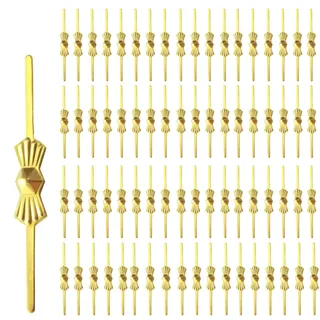 TopHomer 100er-Pack Kronleuchter-Verbinderclips, Kronleuchter-Schleifenstifte, Ersatz-Leuchtenanhängerbefestigung für Kristallanhänger, Beleuchtungsrestaurierung (45 mm, Gold)