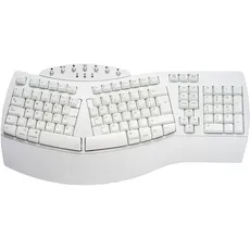 Perixx PERIBOARD-612 W kabellose Tastatur 2,4 GHz mit Splitter, Dual-System und Bluetooth 4.0, kompatibel mit Windows 10 und MacOS, spanisches Layout, Weiß