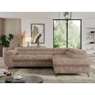 MKS Meble Eckcouch Cord 2-Sitzer Braun