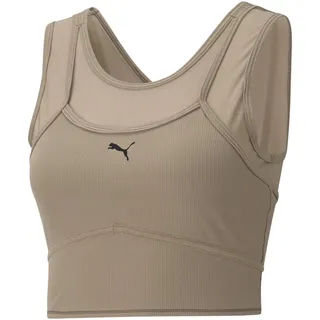 PUMA Damen STUDIO LAYERED CROP TOP Tanktop, Amphora, XS