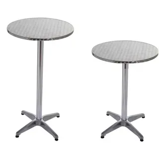 STEHTISCH ALUMINIUM 2IN1 BISTROTISCH BARTISCH TISCH HÖHENVERSTELLBAR 70-110CM