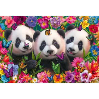 Schmidt Spiele 56578 Panda-Trio, 200 Teile Kinderpuzzle aus Graspappe