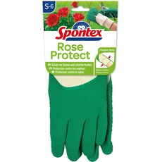 Spontex Rose Protect Gartenhandschuhe, extra robust für Dornen und Hecken, mit Naturlatexbeschichtung, Größe S, 1 Paar