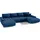 Eckcouch Polyester 2-Sitzer Dunkelblau