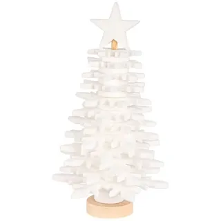 Ideen mit Herz | Filz-Tannenbaum zum Zusammenbauen | DIY Bastelset | Weihnachtsdeko (Weiß 17,5 cm)