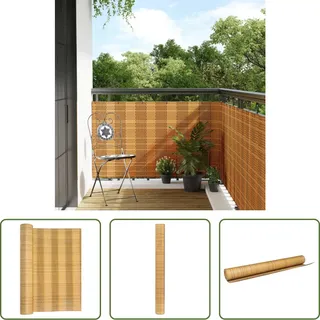 The Living Store Balkon-Sichtschutz Hellbraun 500x80 cm Poly Rattan - Braun