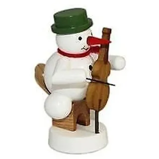 Weihnachtsdekoration Schneemann mit Cello Höhe 8cm NEU Schnee Eismann Winter