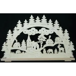 Schwibbogen Dorfkapelle mit Bäumen b x h=70x43cm NEU Lichterbogen Fensterschmuck