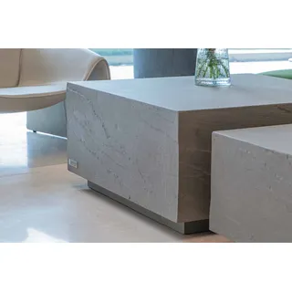COLORADO Couchtisch aus Beton | stabil | hochwertig | 86 x 86 x 40.6 cm - Grau