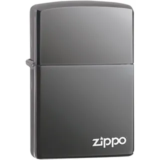 Zippo Sturmfeuerzeug - Logo, Black Ice, Base Model, Laser Engrave - Nachfüllbar - Wiederverwendbar - Windfestes Design - Geschenkbox - Made in USA