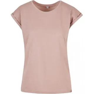 Build Your Brand Damen T-Shirt Ladies Extended Shoulder Tee, lang geschnittenes T-Shirt für Frauen, Baumwolle, Duskrose, XS
