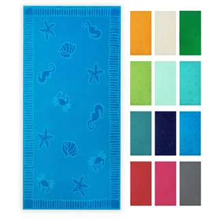ZOLLNER Strandtuch 100 x 200 cm blau