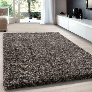 Hochflor-Teppich AYYILDIZ TEPPICHE "Enjoy Shaggy ,auch als Läufer und in Rund" Gr. 31, grau (taupe), B:140cm H:50mm L:200cm, Kunstfaser, Teppiche, Hochflor-Teppich, Shaggy, Langflor, meliert, Wohnzimmer, Schlafzimmer