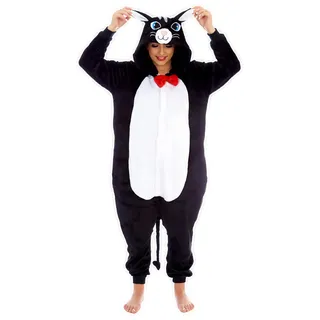 Everglamour Einteiler/Body, Katze, schwarz,