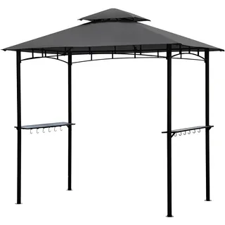 Sekey Grill Pavillon 2.45 x 1.50m, Wasserdicht Gartenlauben Gartenzelt Partyzelt für Garten/Partys/Picknick/BBQ ́s, UV-Schutz 50+, Grau