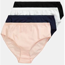 Große Größen 4er Pack Midi-Slips, Damen, weiß, Größe: 66/68, Baumwolle, Ulla Popken