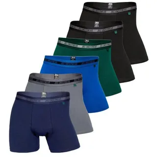 Jbs Herren Boxer Shorts, 6er Pack - Pants, atmungsaktiv, Bambus Viskose, Stretch Schwarz/Grün/Blau/Grau S