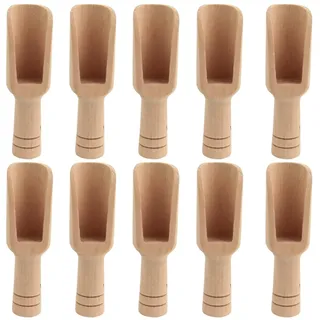 Kleine Holzlöffel,10 Stück Mini Holzschaufel Teeschaufel Holz Gewürzschaufel mit Kurzem Griff Küchenutensilien für Kaffee Tee Salz Gewürze Zucker Aromen Milchpulver Badesalz Löffel