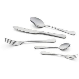 Echtwerk Besteckset , Silberfarben , Metall , 30-teilig , ergonomischer Griff, rostfrei, lebensmittelecht , Besteck, Besteck-Sets