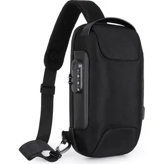 Schultertasche – Umhängetasche – Brusttasche – Diebstahlsicher & wasserdicht – mit USB-Anschluss – Damen – Herren – Umhängetasche für Herren – Stilvolle und praktische Sling Bag – Umhängetasche für Alltag, Spaziergänge, Reisen & Festivals – 33 x 1...