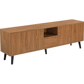 [en.casa] Fernsehtisch Hedemora 140x30x45,5 cm Dunkler Holzton