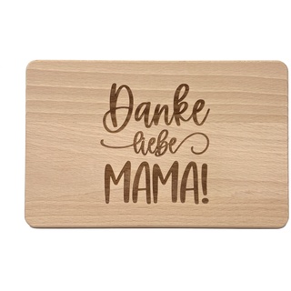 Muttertagsgeschenk Idee - Frühstücksbrettchen aus Holz mit hochwertiger Gravur für die Beste Mama (Danke liebe Mama) Einheitsgröße