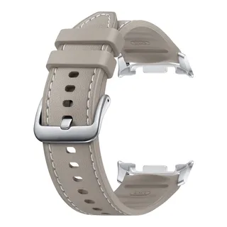 Samsung Hybrid Band (S/M/L) für die Galaxy Watch8 | Watch8 Classic, Uhrenarmband im Lederlook, Schnellverschluss,Widerstandsfähiges Armband, Original Zubehör, elastisch, guter Sitz, Taupe