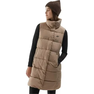 4F Damen Synthetik-Daunenweste mit hohem Kragen, wasserabweisend, Modell 4FAW23TVESF07682S - Beige
