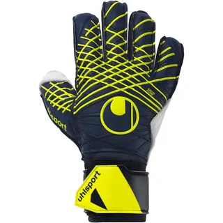 Uhlsport Prediction Soft Flex Frame - Torwarthandschuhe für Kinder und Erwachsene mit Fingerschutz, marine/weiß/fluo gelb,