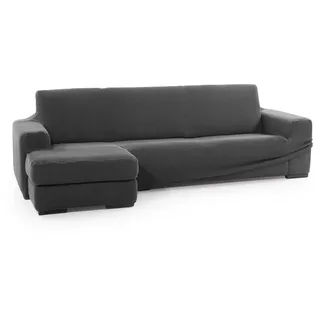 Sofaskins SOFASKINS® super elastischer Chaise Longue überzug, Sofabezug Kurze Linke Armlehne, Sofa überzug atmungsaktiv, bequem und langlebig, Kompatible Abmessungen des Sofas (210-340 cm), Farbe dunkelgrau