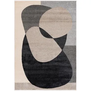 Mazovia Teppich Beige geometrisch - 180 x 250 cm , Schwarz, Beige , Textil , Abstrakt , Rechteckig , 180x250 cm , Oeko-Tex® Standard 100 , für Fußbodenheizung geeignet, für Hausstauballergiker geeignet, in verschiedenen Größen erhältlich, pflegeleicht, strapazierfähig , Teppiche und Böden, Teppiche