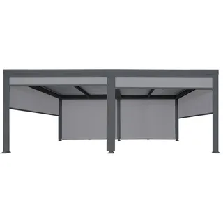 Mendler Alu Pergola HWC-L41 3 x 6 m inkl. 6 Seitenteile Grau