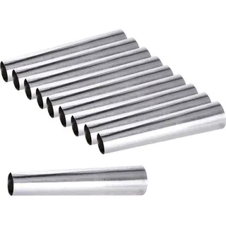 ORION Schillerlockenformen Backförmchen für Hörnchen Cremerollen 10 Stück - Silber