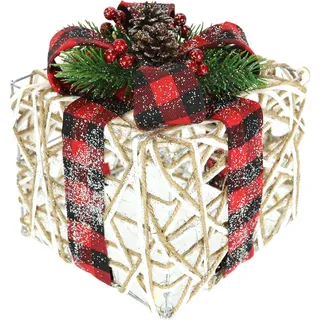 I.GE.A. Weihnachtsfigur Leuchtfigur 15 x 19 cm rot