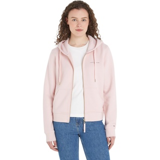 Tommy Hilfiger Damen Hoodie mit Reißverschluss 1985 Reg Mini Corp Zip Hoodie Zipper, Rosa (Whimsy Pink), M