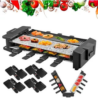 Steinborg Raclette Grill für 8 Personen m. teilbarer Grillfläche