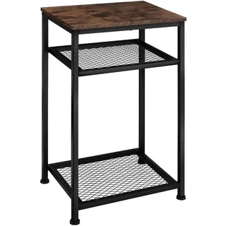 tectake Beistelltisch York, 45,5 x 36 x 75,5 cm, Industrial Holz dunkel, rustikal , Rostfarben , Beton Optik , 45.5x75.5x36 cm , Wohnzimmer, Wohnzimmertische, Beistelltische