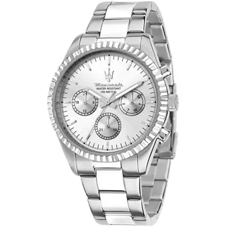 Maserati Herrenuhr Multifunktions- Turnier 43 MM Silber