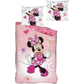 Disney Minnie Maus Flanell Kinder Bettwäsche Set 135-140x200 65x65 Baumwolle