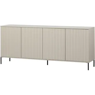 Livetastic Sideboard , Grau , Metall , Kiefer , 4 Fächer , 200x85x44 cm , stehend , Holzmöbel, Kommoden Holz, Sideboards Holz