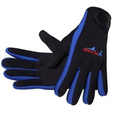 Cokar Neopren Handschuhe 1.5MM Neoprenhandschuhe Tauchen Schnorcheln Elastische Warm Verstellbarer - M,Blau