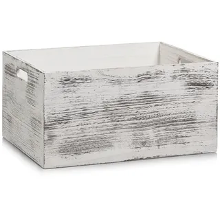 Zeller Aufbewahrungs-Kiste Rustic weiß, Holz, 40x30x20 cm, 15135