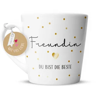 Amari® Freundin Tasse - Geschenk für die Beste Freundin - Dankeschön Tasse - Beste Freundin Tasse - Freundin Kaffeebecher - Teetasse für die Freundin