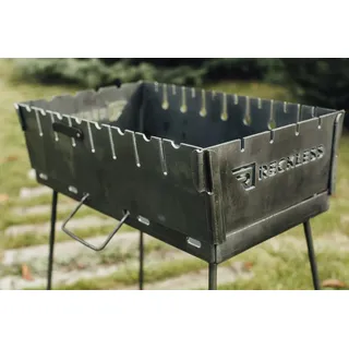 Mangal Grill Schaschlik für 10 Spieße Tragbar Klappbar Stahl 3 mm Angeln Wohnmobil